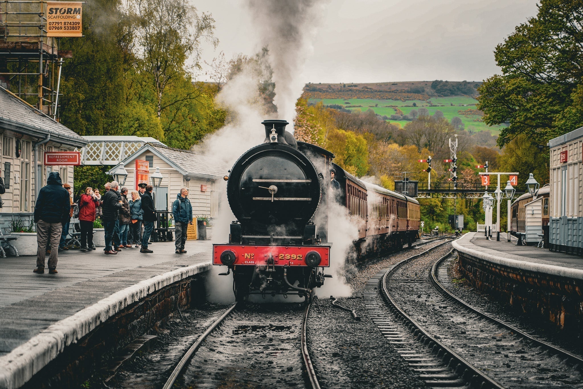 J27 Steam Locomotive waiting at Grosmont Station on the North Yorkshire Moors Railway